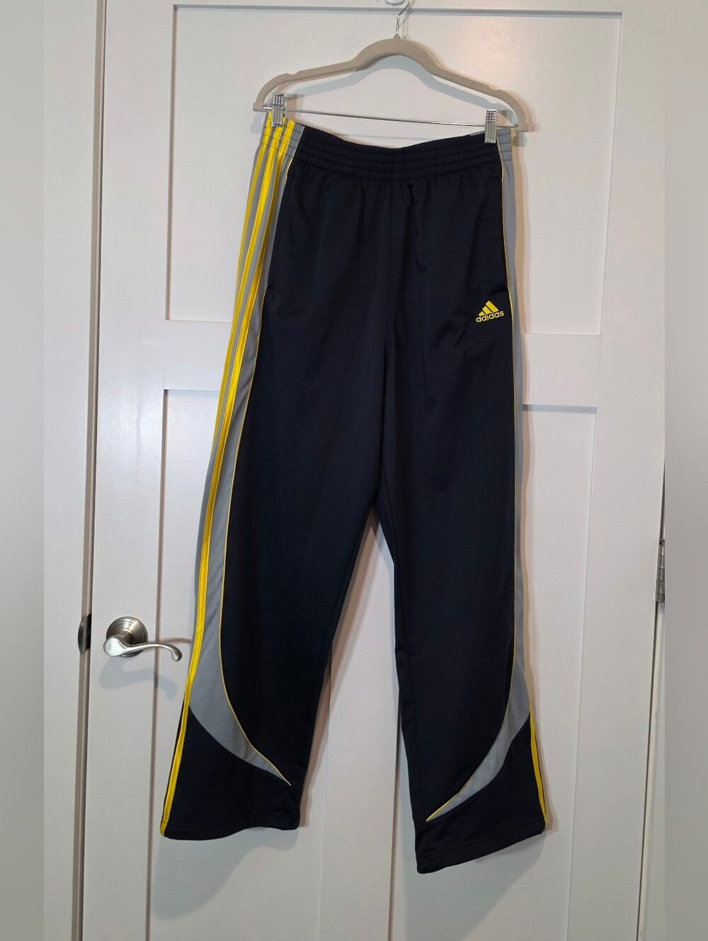 Vintage Adidas Warm Up Basketball Athletic Pants Classic Baggy Navy Size Large - Picture 1 of 13